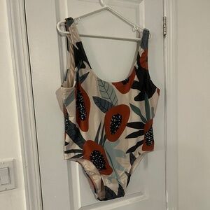 Adorable papaya print one piece bathing suit